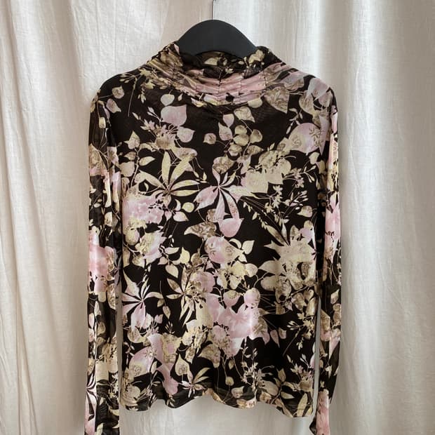 플라워패턴 샤블라우스(M)