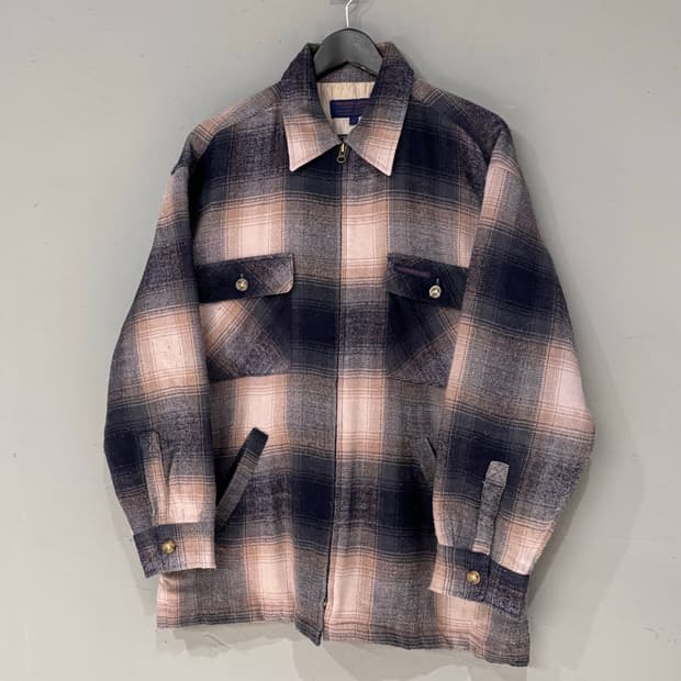 WITFORD Classic 체크 플란넬 집업 셔츠 