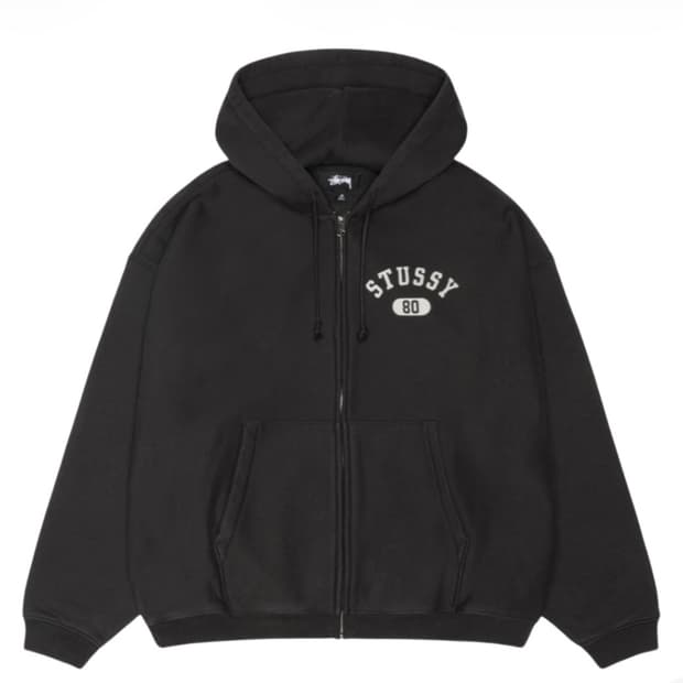 구해요)스투시 바시티 집 후드 워시드 블랙