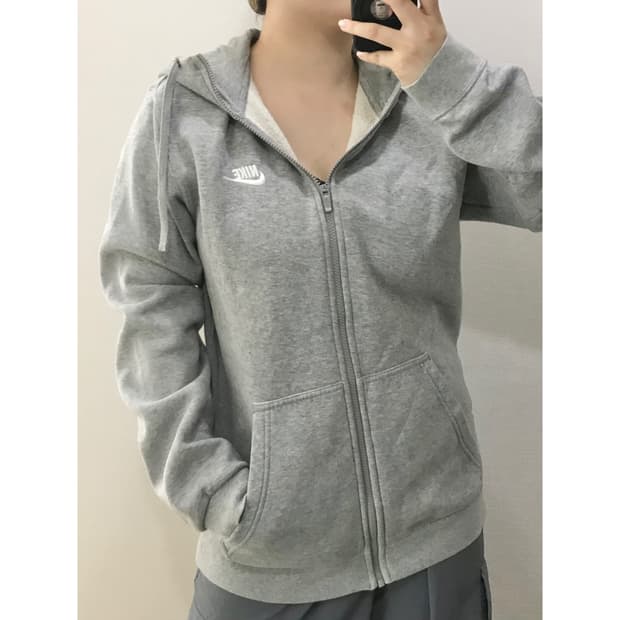 나이키 회색 후드집업 L