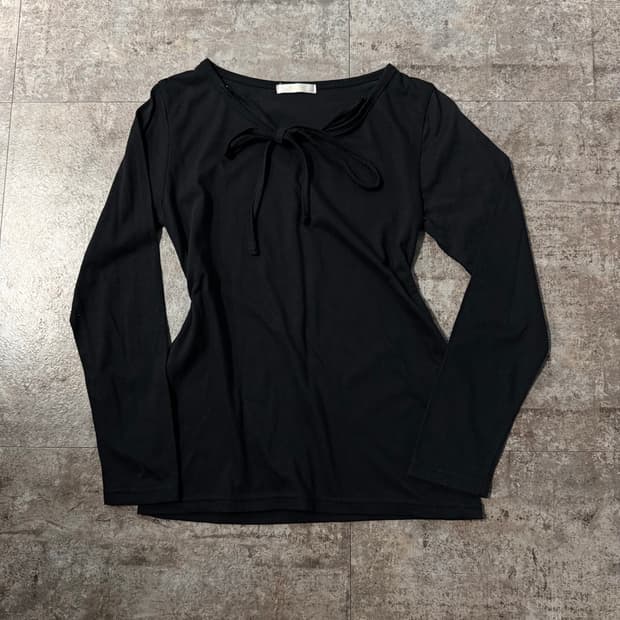 홀터 넥 투 웨이 롱 슬리브 티