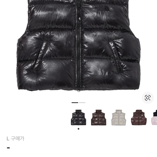 노스페이스 화이트 라벨 글로시 다운 베스트 블랙