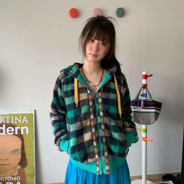 ethnic check.. fleece jumper