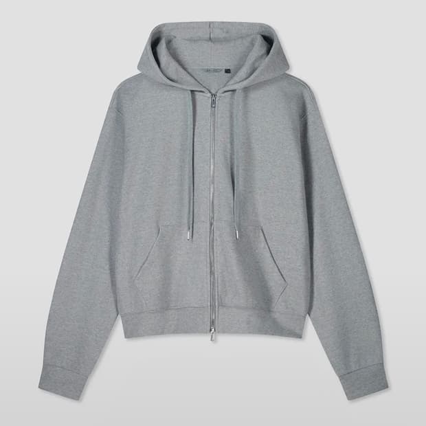 벨리에 크롭 후디 집업 그레이 04(100)사이즈