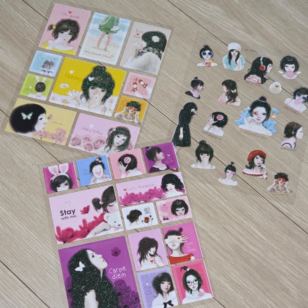 [고전문구 빈티지] 제니의 초상 스티커 3장 세트 레트로00s