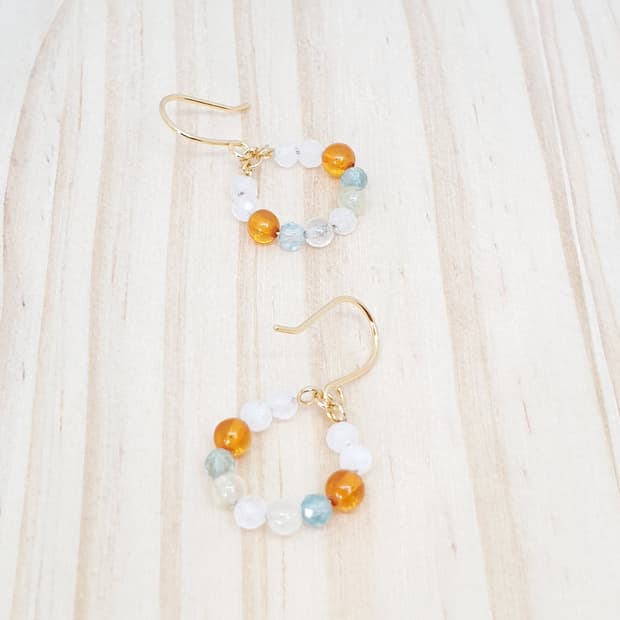 러블 스노우 쿼츠 귀걸이