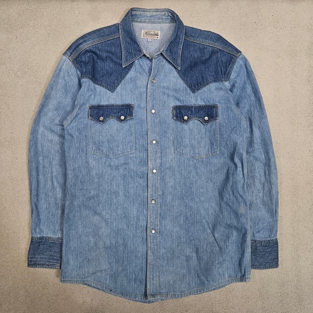 빈티지 데님 웨스턴 셔츠 L