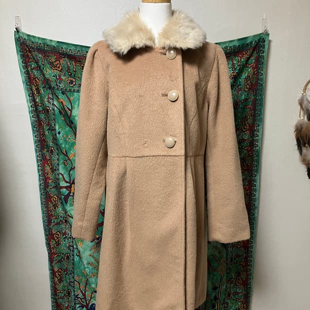 일본 빈티지 페어리 달천깔 오네라떼히메갸루 키치 핀터깔 리본 퍼 코트