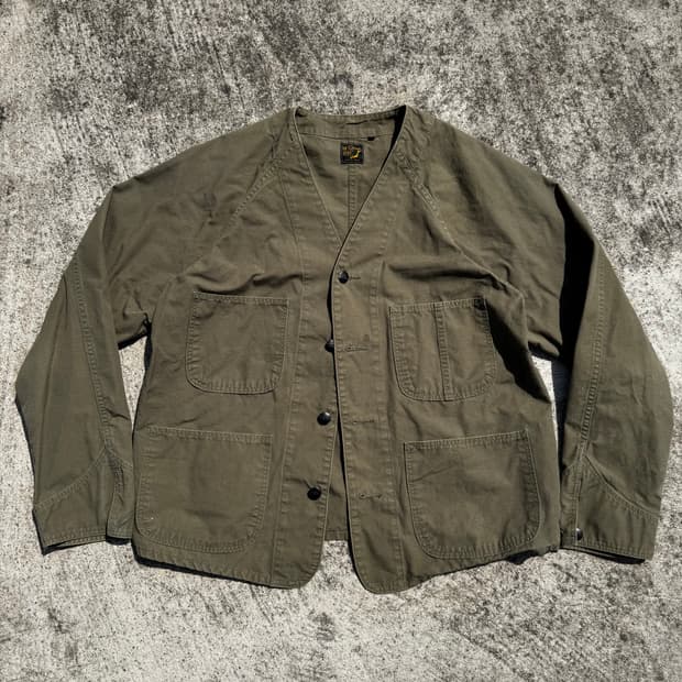 [L] Orslow 오어슬로우 논카라 립스탑 밀리터리 자켓