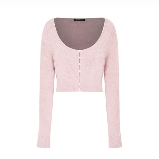 페인오어플레져 rabita far cardigan 라비타 퍼 가디건 핑크