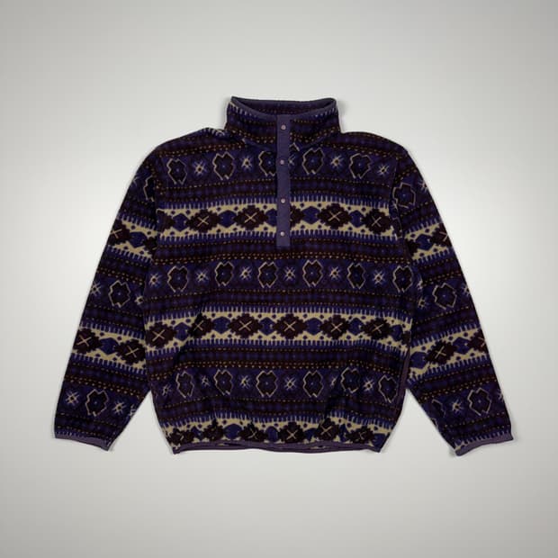 (105) 80s 엘엘빈 아즈텍 플리스 풀오버