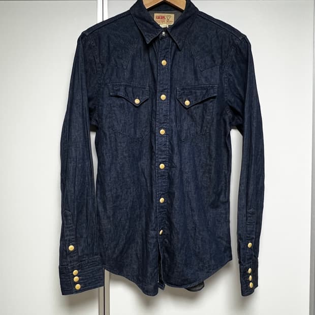 RRL 콘초 데님 웨스턴 셔츠 S