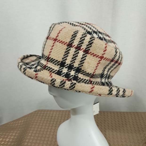레어 빈티지 버버리 노바체크 램스울 버킷햇 P1988