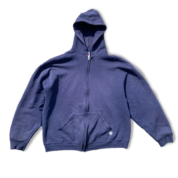 90's 러셀 후드집업 네이비