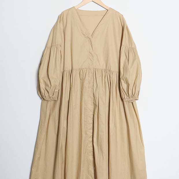 nano universe Poplin Gather One-Piece