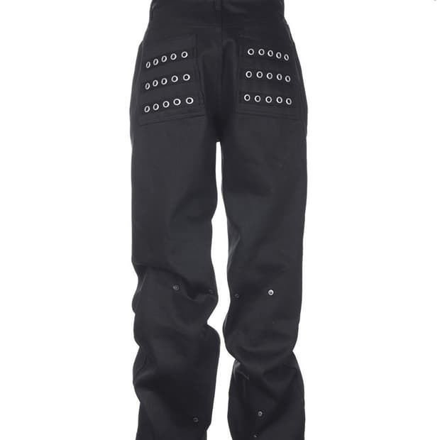 비엑세스 Eyelet Button Black Jeans 아일렛 블랙진