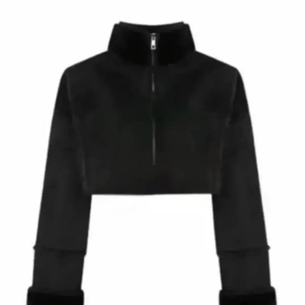 쓰리타임즈 크롭 무스탕