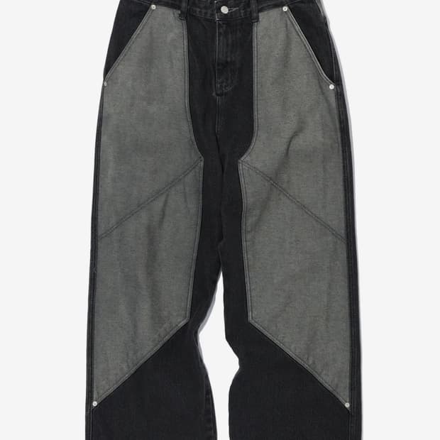 꼼파뇨 와이드 데님 팬츠 리버스 블랙