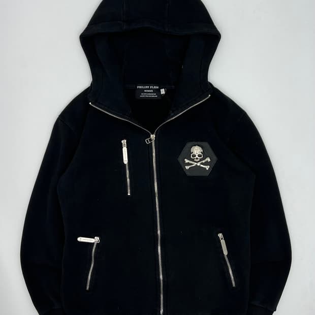 필립플레인 스컬 후드집업