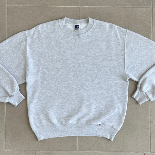 90s 빈티지 러셀 스웻셔츠 밝은그레이 L USA