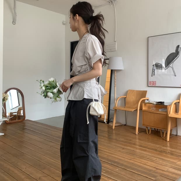 릿킴 marais blouse (light grey)