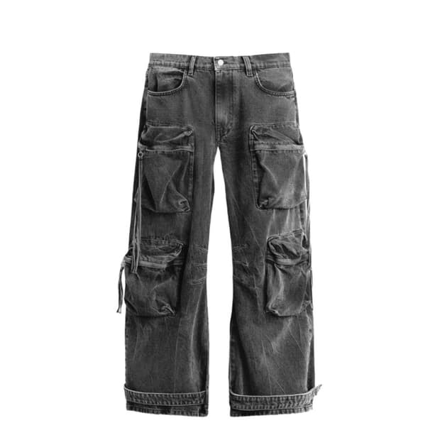 자라 5575/471/800 유틸리티 포켓 진 블랙