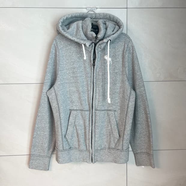 아베크롬비 화이트 순록 후드집업 그레이 [L] 