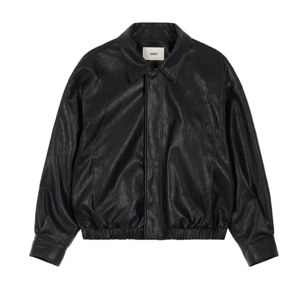 다이닛 ECO-LEATHER BOMBER BANDED JUMPER