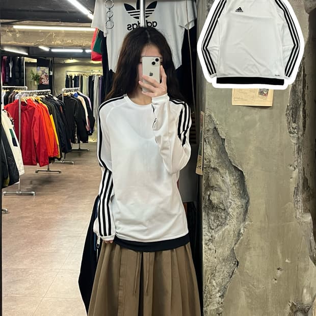 아디다스 긴팔 져지 화이트 95 #csz2048