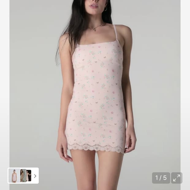 HEART LACE CAMI DRESS (PINK BOUQUET)