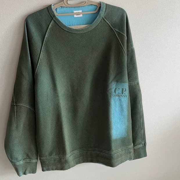 정품 CP 컴퍼니 맨투맨 한글택 기모 M