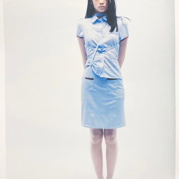 mesh blouse+skirt setup (blue)