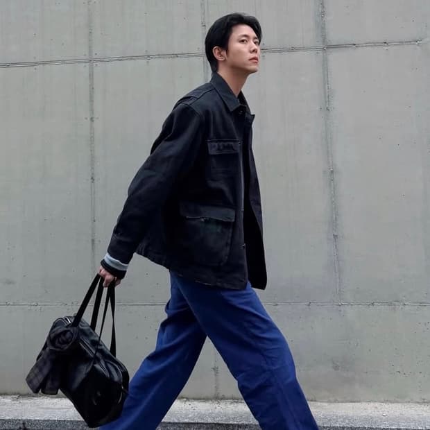 쿠어 오버 다이드 커버올 자켓 워시드차콜 M 사이즈