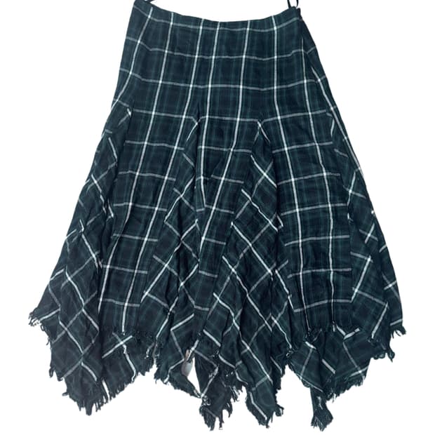 언발란스 그런지 체크 스커트 