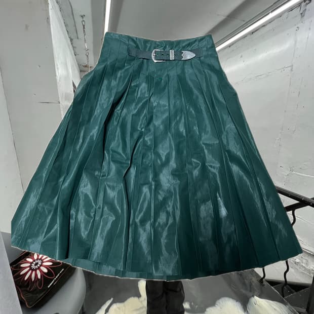 TOGA PULLA – Synthetic Leather Belted Sk