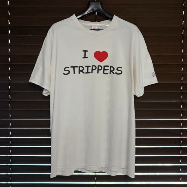 [XL] 90s I❤️STRIPPERS 빈티지 유머 티