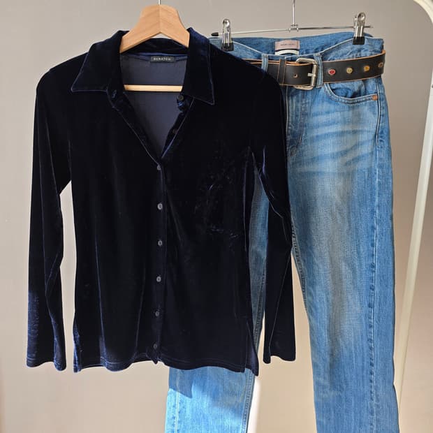 벨로아 셔츠 다크네이비 M