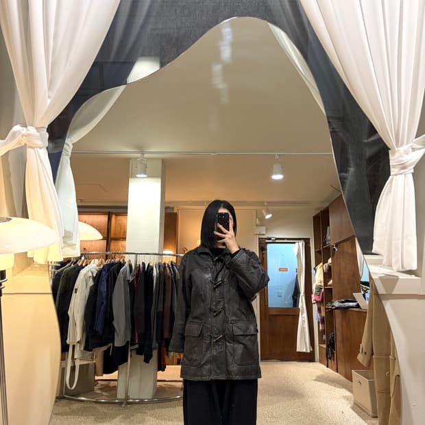 버버리 리얼 레더 더플 코트