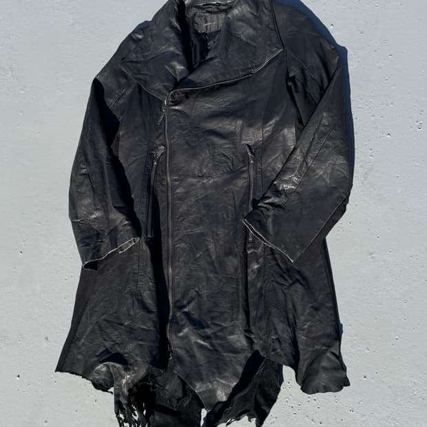 Yasuyuki Ishii Distressed Leather Coat
