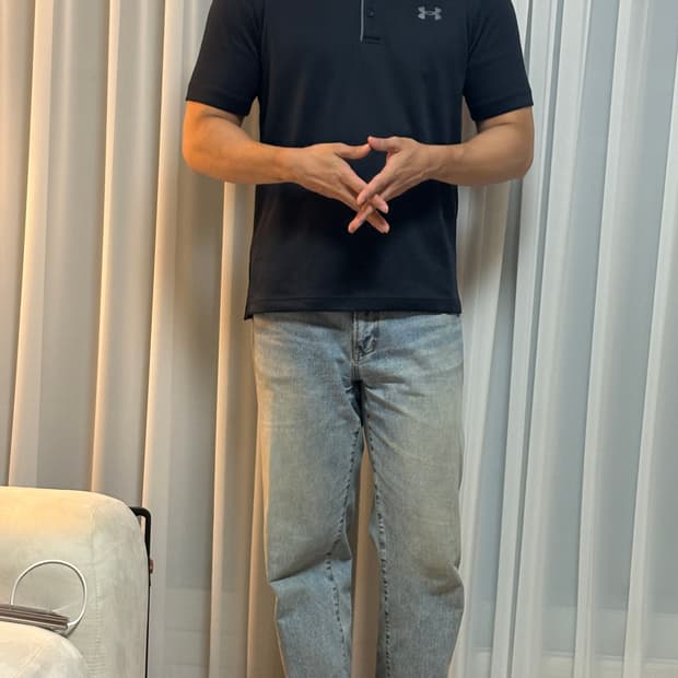 언더아머 블랙 카라티 (M=100머슬핏)
