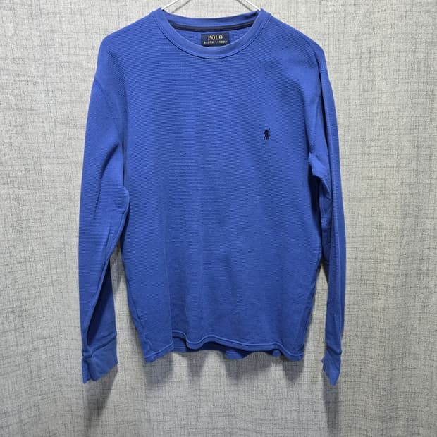 폴로 랄프로렌 와플 긴팔 티셔츠 블루 