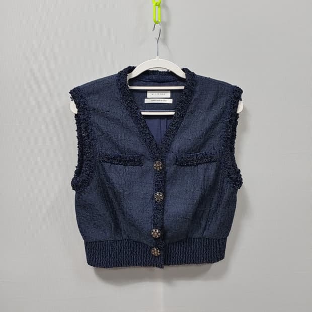 23S 미샤 트위드 베스트 네이비 조끼 여성 55