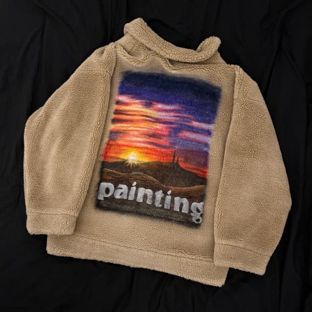 더블렛 남산 타워 페인팅 플리스 자켓