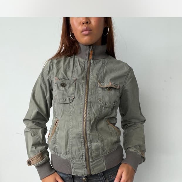 빈티지 카키 유틸리티자켓 