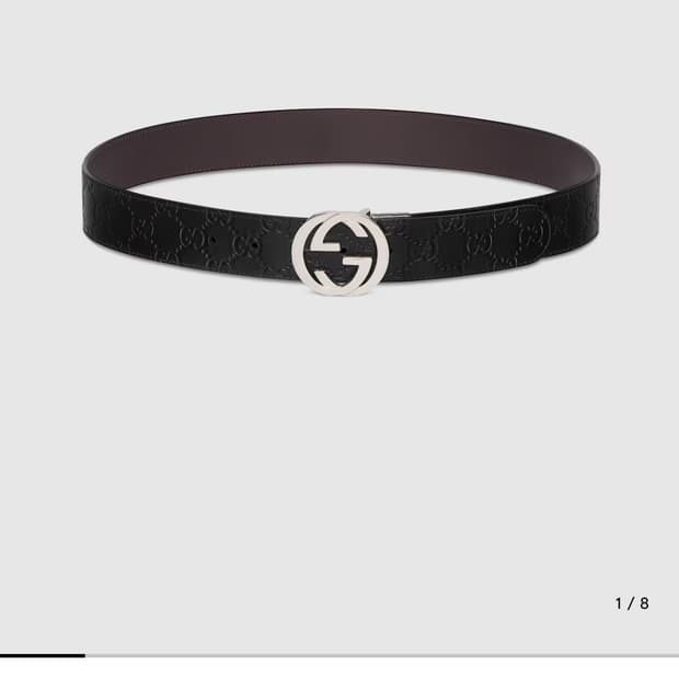 구찌 인터로킹 G 버클 리버서블 벨트