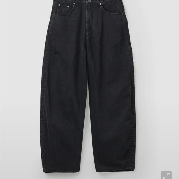 쿠어 와이드레그 심 워싱 진스 워시드블랙