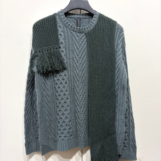 미하라 야스히로 케이블 니트 스웨터