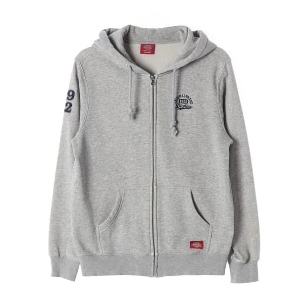 디키즈 시그니처 로고 기모 후드 집업 그레이 S-M
