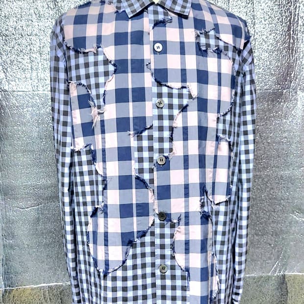 ♤필독♤ 꼼데가르송 옴므 체크 셔츠