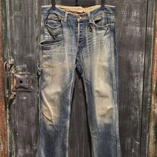 Light Washed Loose Fit Cargo Denim Pants